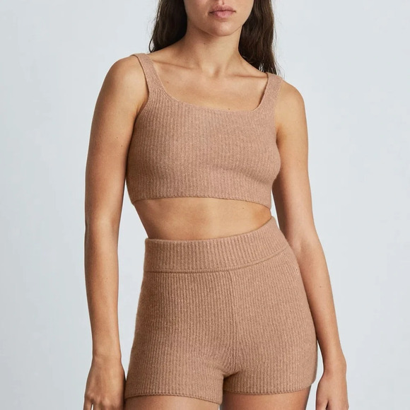 Everlane The Cozy-Stretch Tank In Camel - Picture 1 of 8